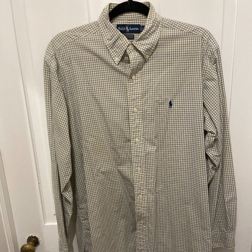 Ralph Lauren Button Down Shirt Mens Size 15 Yarmouth 100% Cotton